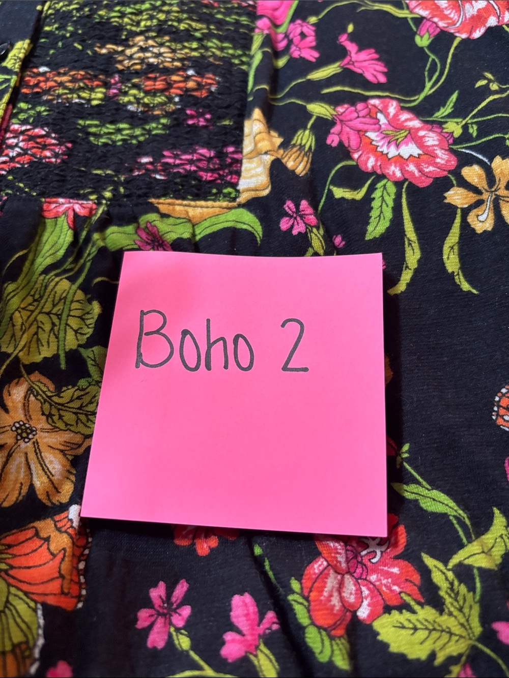 Anthropologie Bohemian Black Floral Sleeveless Button-Up Blouse - Picture 5 of 5